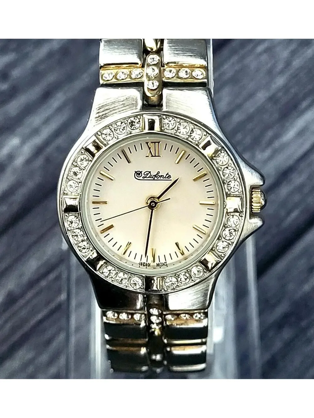 Rare Vintage Dufonte Woman's Diamond Bezel‎ Enamel Dial Watch